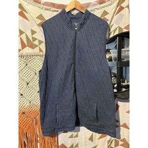 Mizzen + Main XXL Hendricks Quilted Performance Vest Navy Zip Up Modal